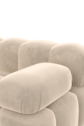 Canapé d'angle droit Seducca - Crème - 4 places - En tissu toucher velours