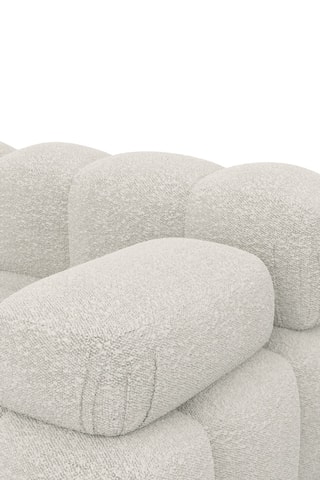 Canapé d'angle droit Seducca - Ecru - 4 places - En tissu bouclette