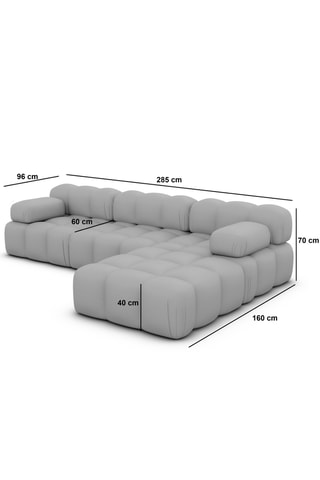 Canapé d'angle droit Seducca - Ecru - 4 places - En tissu bouclette