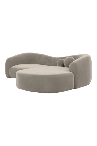 Canapé d'angle droit Ciroto - Beige - 4 places - En tissu toucher velours