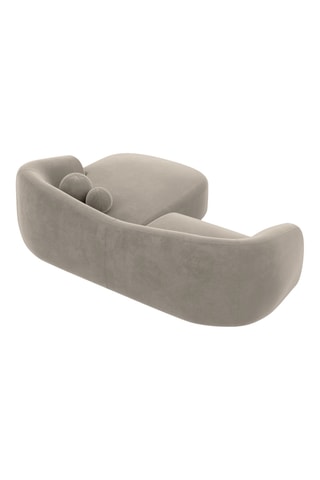 Canapé d'angle droit Ciroto - Beige - 4 places - En tissu toucher velours