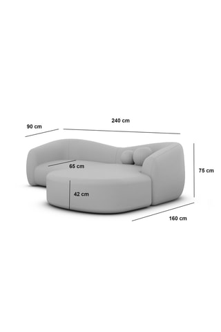 Canapé d'angle droit Ciroto - Beige - 4 places - En tissu toucher velours