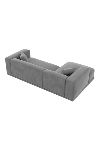 Canapé d'angle gauche Duno - Gris foncé - 5 places - En tissu toucher velours
