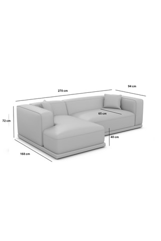 Canapé d'angle gauche Duno - Gris foncé - 5 places - En tissu toucher velours