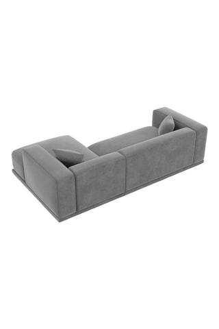 Canapé d'angle droit Duno - Gris foncé - 5 places - En tissu toucher velours
