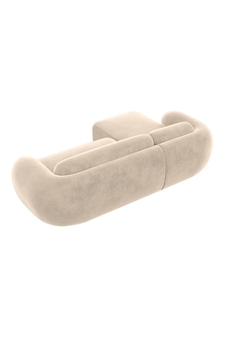 Canapé d'angle gauche Nebala - Crème - 4 places - En tissu toucher velours
