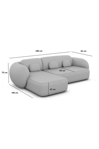 Canapé d'angle gauche Nebala - Crème - 4 places - En tissu toucher velours