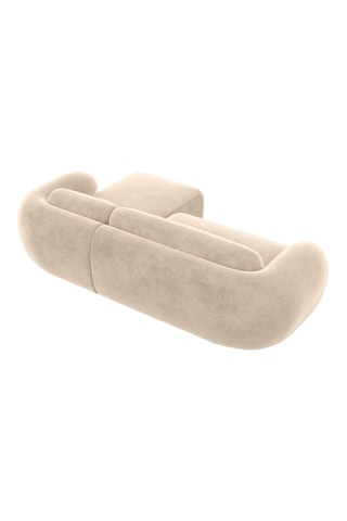 Canapé d'angle droit Nebala - Crème - 4 places - En tissu toucher velours