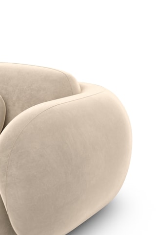 Canapé d'angle droit Nebala - Crème - 4 places - En tissu toucher velours