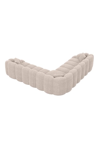 Canapé d'angle Donda - Beige - 6 places - En tissu structuré