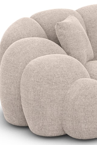 Canapé d'angle Donda - Beige - 6 places - En tissu structuré