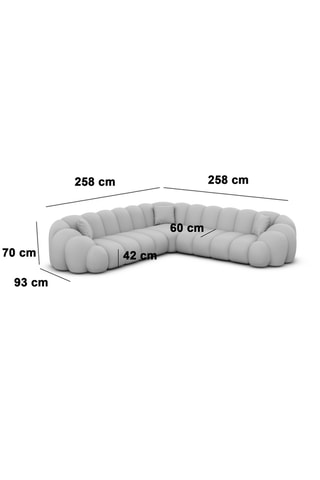 Canapé d'angle Donda - Noir - 6 places - En tissu toucher velours