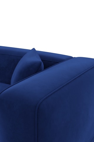 Canapé d'angle Duno - Bleu - 6 places - En tissu toucher velours