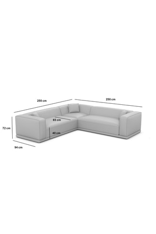 Canapé d'angle Duno - Bleu - 6 places - En tissu toucher velours
