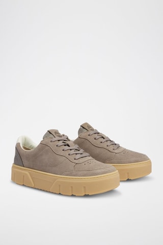 Zapatillas de piel con plataforma - Gris