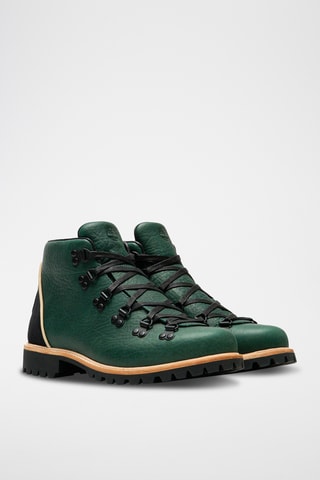 Botines de piel - Verde oscuro