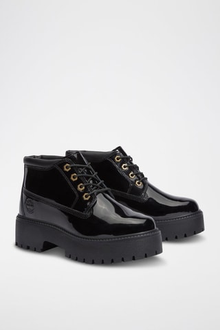 Botines de piel de charol - Negro