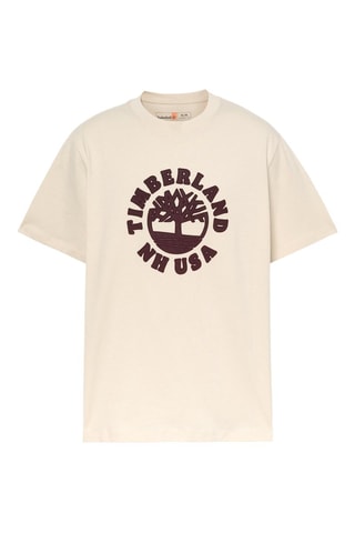 Camiseta Holiday - Beige y rojo