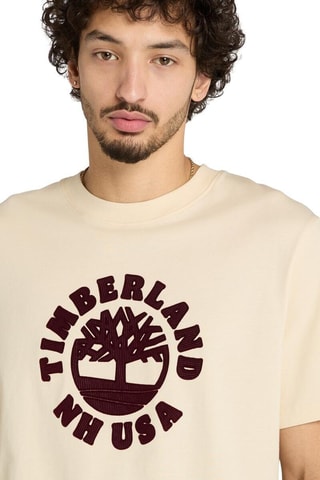 Camiseta Holiday - Beige y rojo