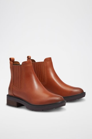 Botines Chelsea de piel - Marrón