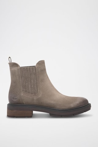 Botines de piel - Marrón y gris