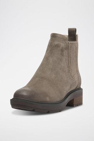Botines de piel - Marrón y gris