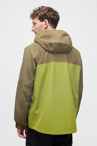 Chaqueta con capucha - Verde y marrón