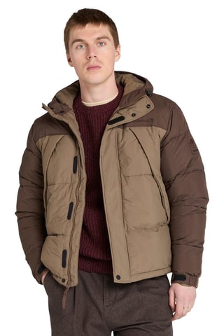 Anorak con capucha - Beige y marrón