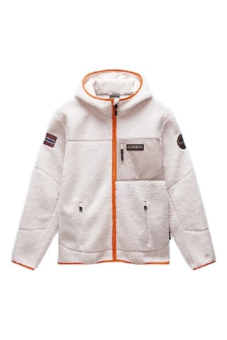 Chaqueta con capucha Yupik - Blanco, negro y rojo