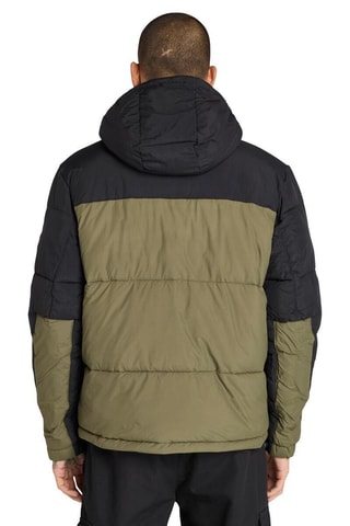Anorak con capucha - Negro y verde