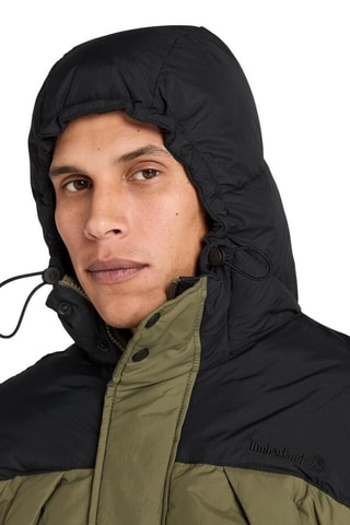 Anorak con capucha - Negro y verde