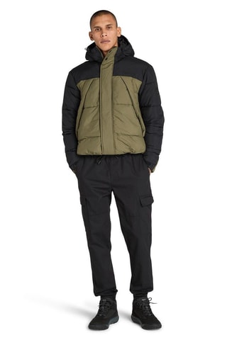 Anorak con capucha - Negro y verde