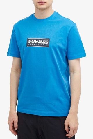 Camiseta Box - Blanco, azul y gris