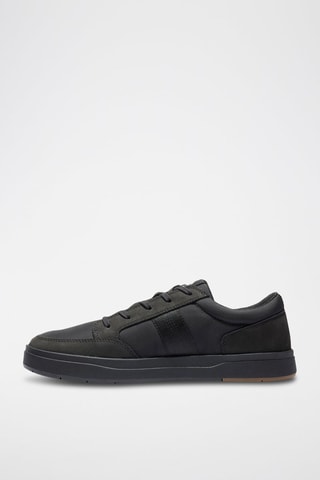 Zapatillas de piel - Negro y marrón