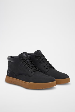 Zapatillas altas de piel - Negro