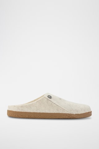 Sabots en nubuck et feutre de laine Zermatt - Etroite - Ecru