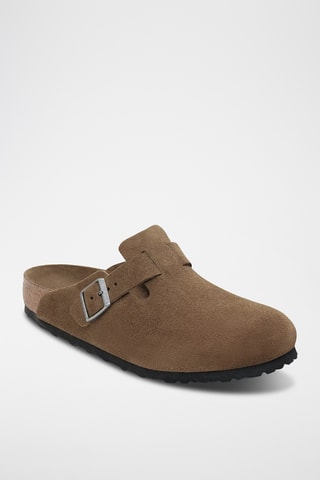 Sabots en nubuck Boston - Etroite - Marron