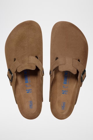 Sabots en nubuck Boston - Etroite - Marron