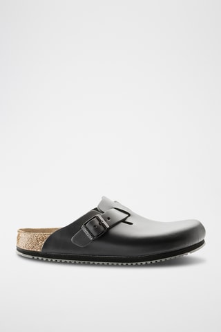 Sabots en cuir Boston - Etroite - Noir
