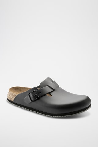 Sabots en cuir Boston - Etroite - Noir