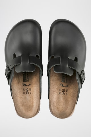 Sabots en cuir Boston - Etroite - Noir