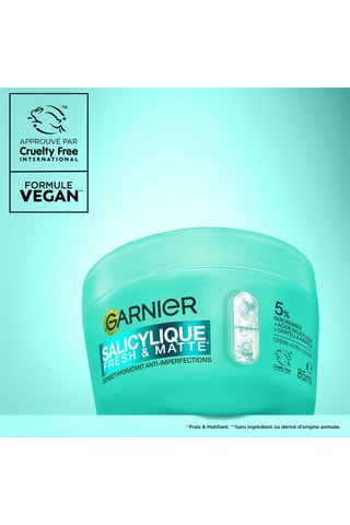 Crema sorbete hidratante antiimperfecciones Salicylic Fresh & Matte - Piel sensible - 85 ml - Garnier