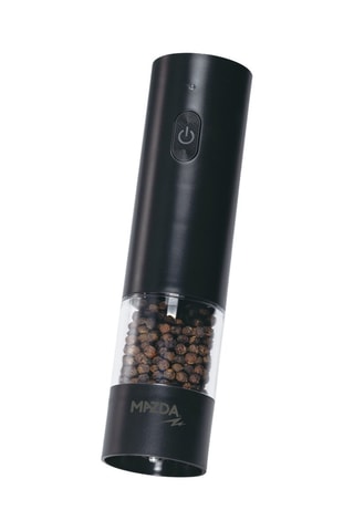 Dos molinillos eléctricos de sal y pimienta de cerámica con base - 3 piezas