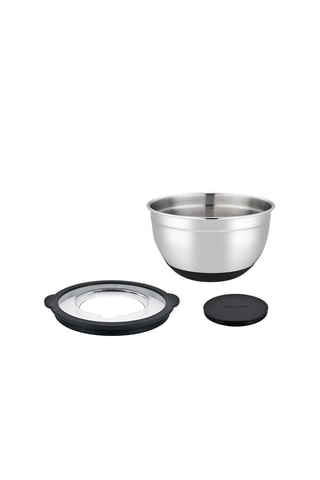 3 ensaladeras de acero inoxidable con tapa - 16 / 20 / 24 cm