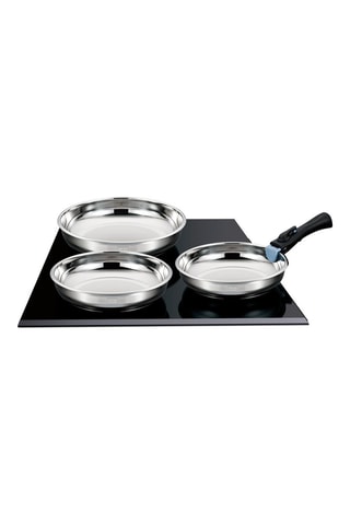 3 sartenes de acero inoxidable con mango extraíble - 20, 24 y 26 cm