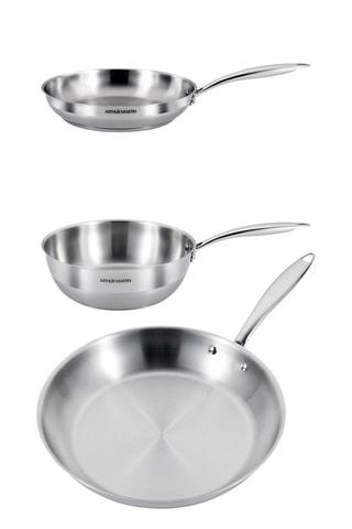 2 sartenes y 1 wok de acero inoxidable - 24/28 y 24 cm