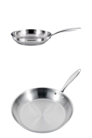 2 sartenes de acero inoxidable 18/10 - 24/28 cm
