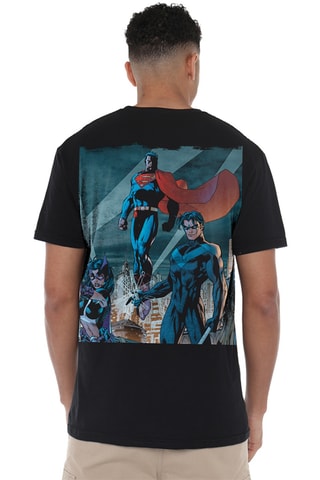 T-shirt La Ligue des Justiciers DC Comics - Noir