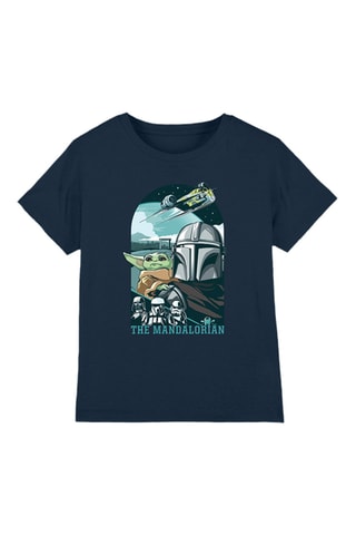 T-shirt Grogu et Stormtrooper The Mandalorian Star Wars - Bleu marine