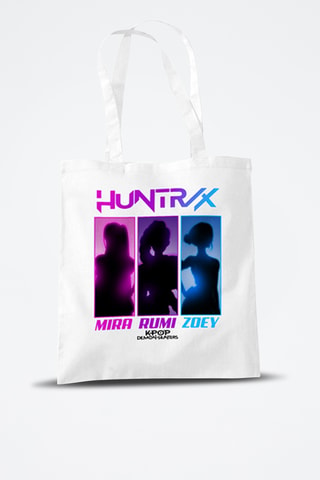 Tote bag Huntrix Trio Pose Kpop Demon Hunters - Blanc